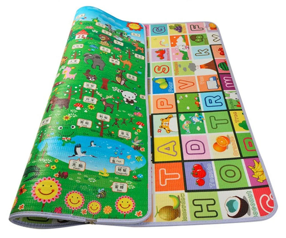 Soft Baby Crawling Carpets Fruit Letters+Animal Zoo Infant Play Mats Gym Rugs Toddler Picnic Mats Size About 200CMx180CMx0.8CM