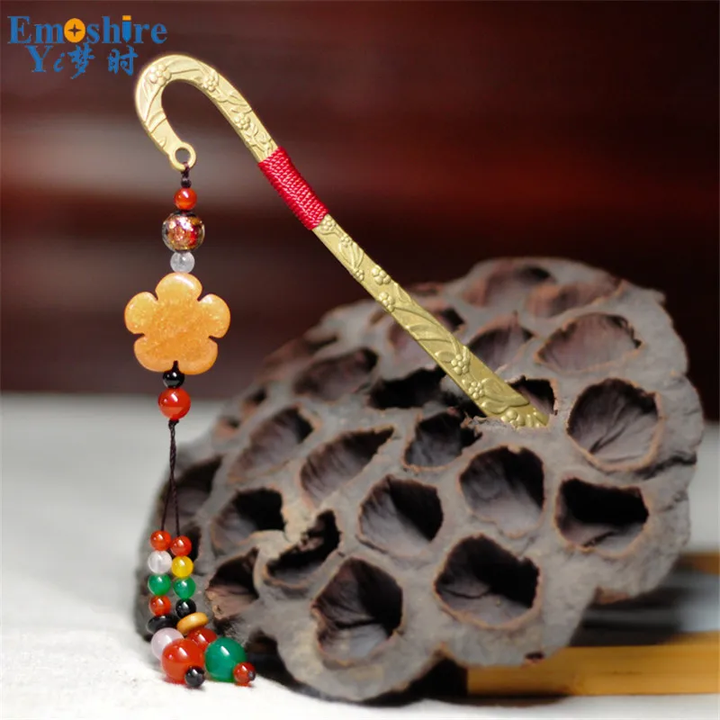 

Emoshire Brand Bookmark Wholesale Chinese Style Bookmarks Tassels Metal Bookmarks Business Gifts Brand Stationery Custom M150