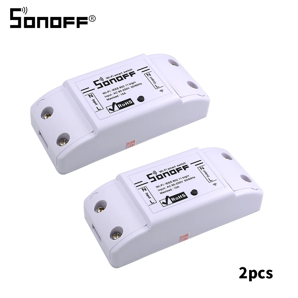 2pcs 2/4/8/15 шт. Itead SONOFF Basic умный дом переключатель Wi-Fi DIY таймер Беспроводной триггерный релейный модуль 10A 220V светильник Управление для Ewelink/Alexa - Комплект: 2pcs