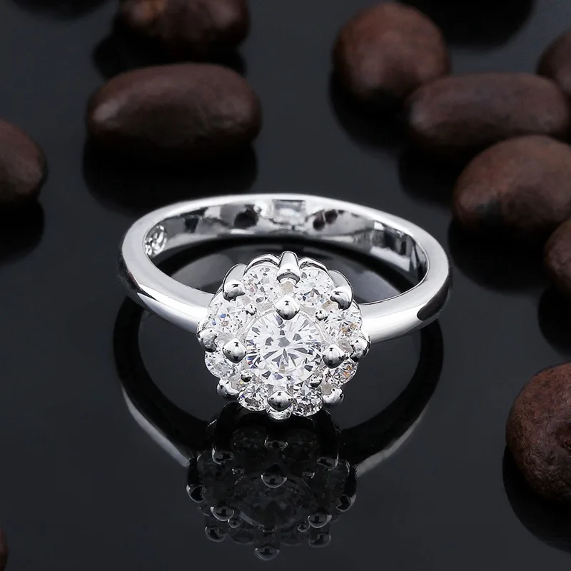 fine summer style 925 sterling silver rings 925-sterling-silver jewelry of man-made diamond wedding for women SR520 | Украшения и