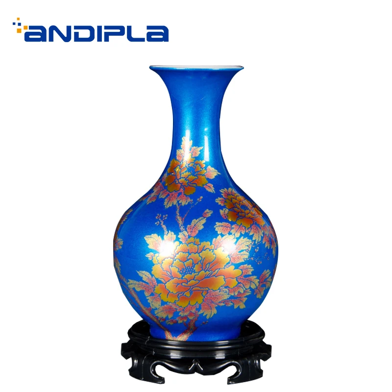 

Цзиндэчжэнь Керамическая Настольная Ваза с хрустальной глазурью благородные богатые цветочные вазы для свадебного украшения сувенир ТВ ш...