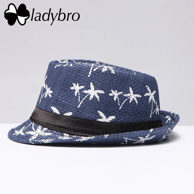 Мужская шляпа от солнца Ladybro Повседневная пляжная соломенная в стиле джаз Федора