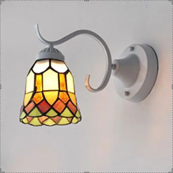 Lampshade12cm Современный Средиземноморский настенный светильник, 110 В, 220 В, 8 вариантов, светодиодный настенный светильник, Проходная лестница, ретро настенный светильник, бра, кронштейн, светильник - Цвет абажура: Lampshade12cm