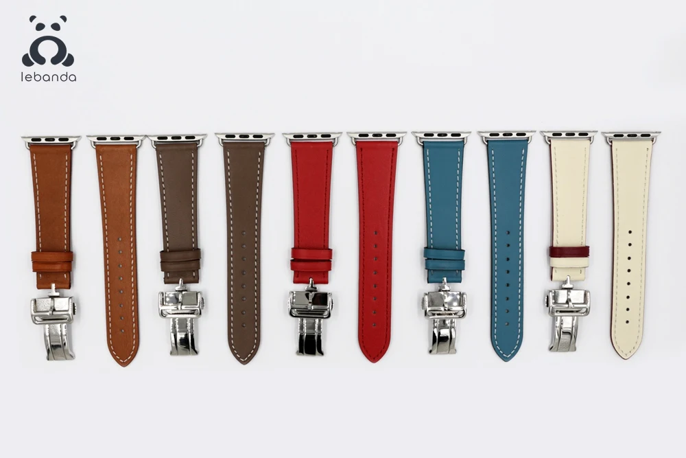 Ремешок Leband для Apple Watch 7 6 SE 5 4 3 кожаный дизайнерский браслет с пряжкой iwatch Swift Single