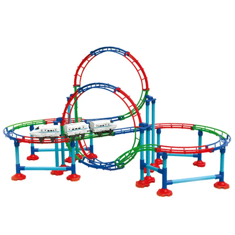 Electric Three-dimensional Children Puzzle Assembling Track Car With Light Educational Racing Tracks Toy For Kids Gift |