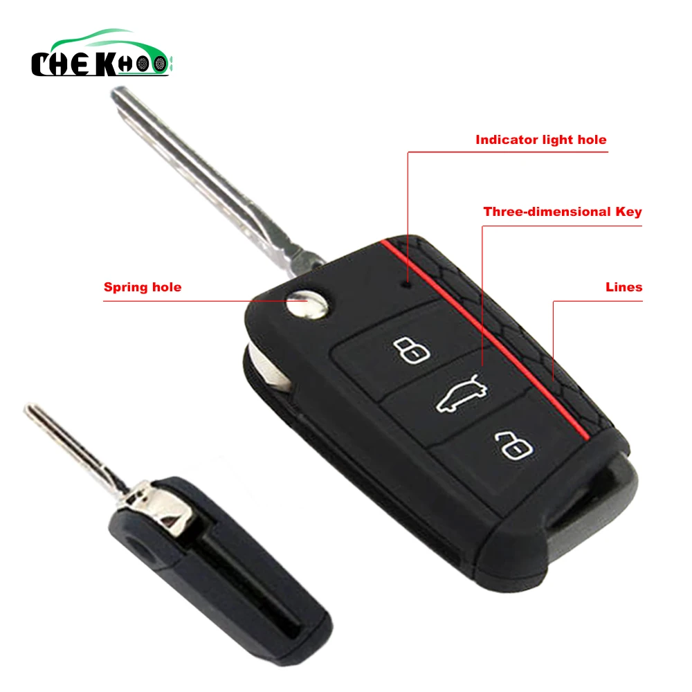 Силиконовый чехол для ключей VW Polo Golf 7 Tiguan Skoda Octavia Karoq SEAT Ateca Leon Ibiza 2015 2016 2017 2018 2019 |