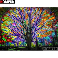 homfun full squareround drill 5d diy diamond painting color tree 3d embroidery cross stitch 5d home decor gift a13268