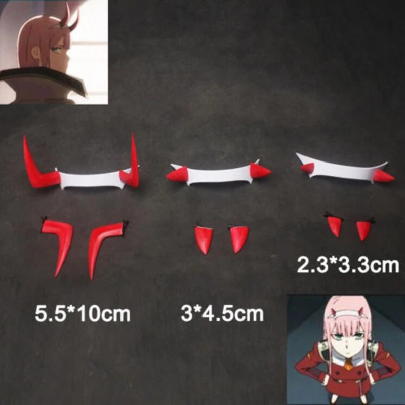 DARLING в FRANXX ноль два товара: 002 заколка для волос Косплэй Головные уборы ПВХ Рог