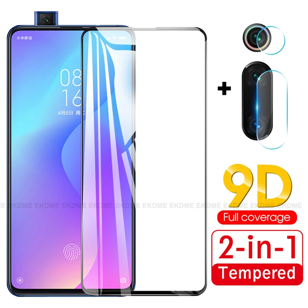 2 в 1 9D закаленное стекло для Xiaomi Redmi K20 Pro Защитное Mi 9T Mi9T Переднее + объектива