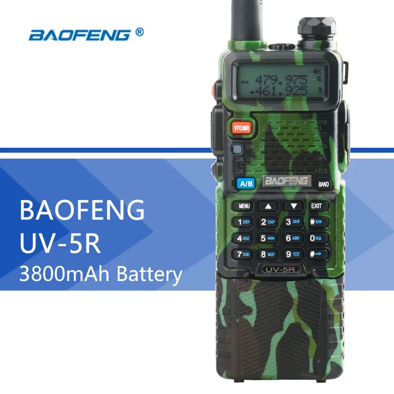 Baofeng UV 5R Walkie Talkie с длинной батареей 3800 мАч двойной бренд CB радио 128CH VOX фонарик