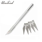 Нескользящий металлический гравировальный нож Unibird 6 шт.компл., сделай сам, инструмент для выпечки, помадки, торта, овощей, фруктов, искусственного ножа, резьбы по дереву
