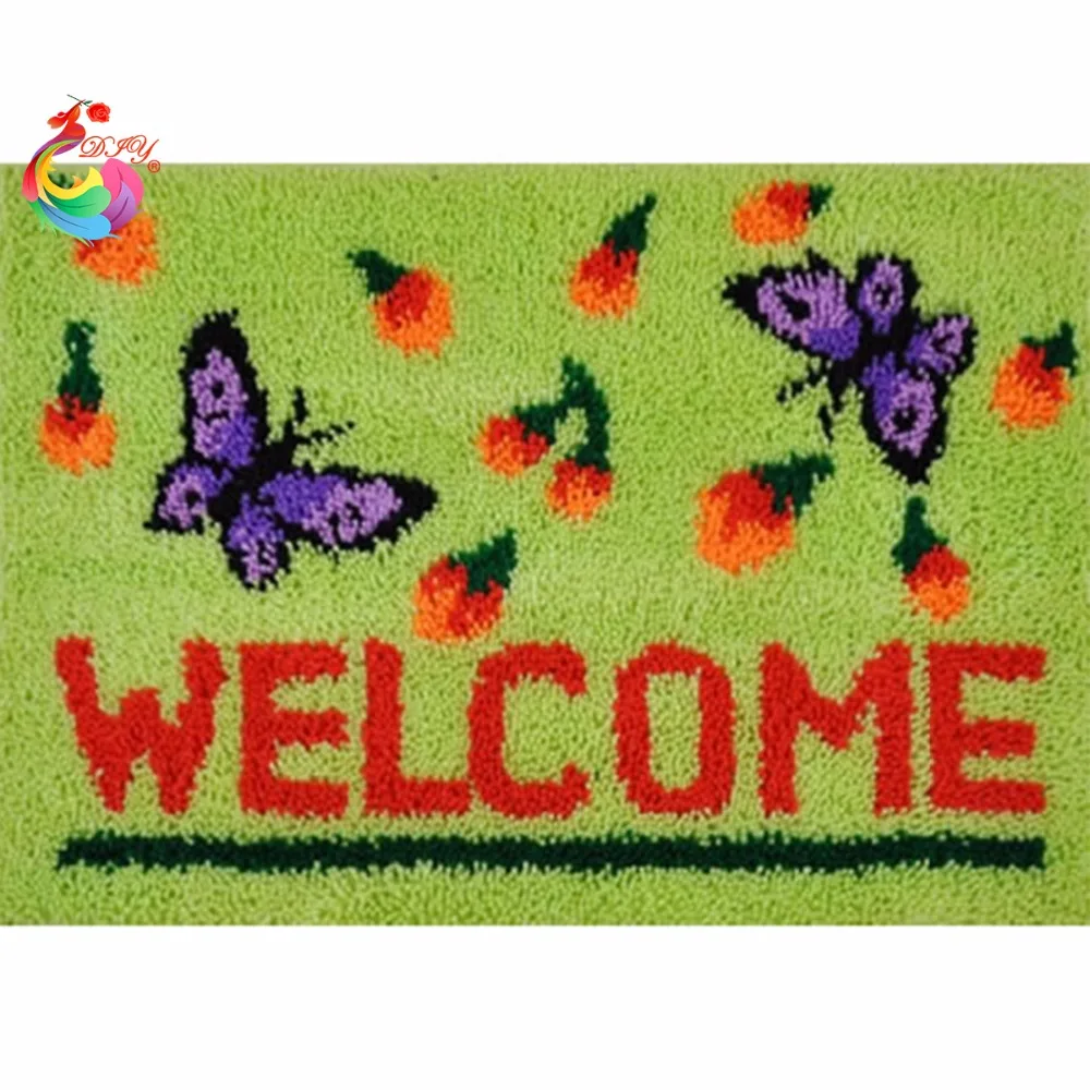 

Diy needlework Craft Latch hook rug kits Carpet embroidery sets for embroidery stitch thread cross-stitch rugs carpets Butterfly