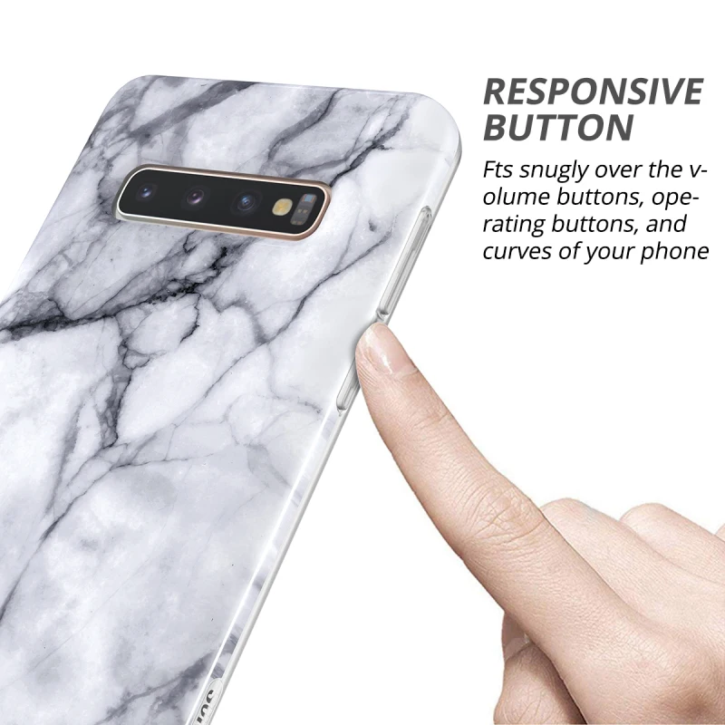 

GrandEver 2 in 1 Soft Marble Case For Samsung S10 Plus Cover For Shockproof Full Protective Slim Case For Samsung Galaxy S10