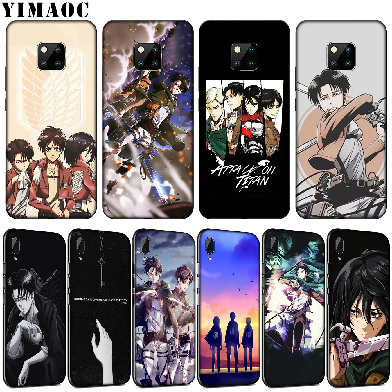 Мягкий чехол YIMAOC Attack on Titan MIKASA EREN ARMIN Levi для Huawei Mate 30 20 10 Pro Nova 5I 5T 5 4 4E 3i 3 2i Lite Smart |