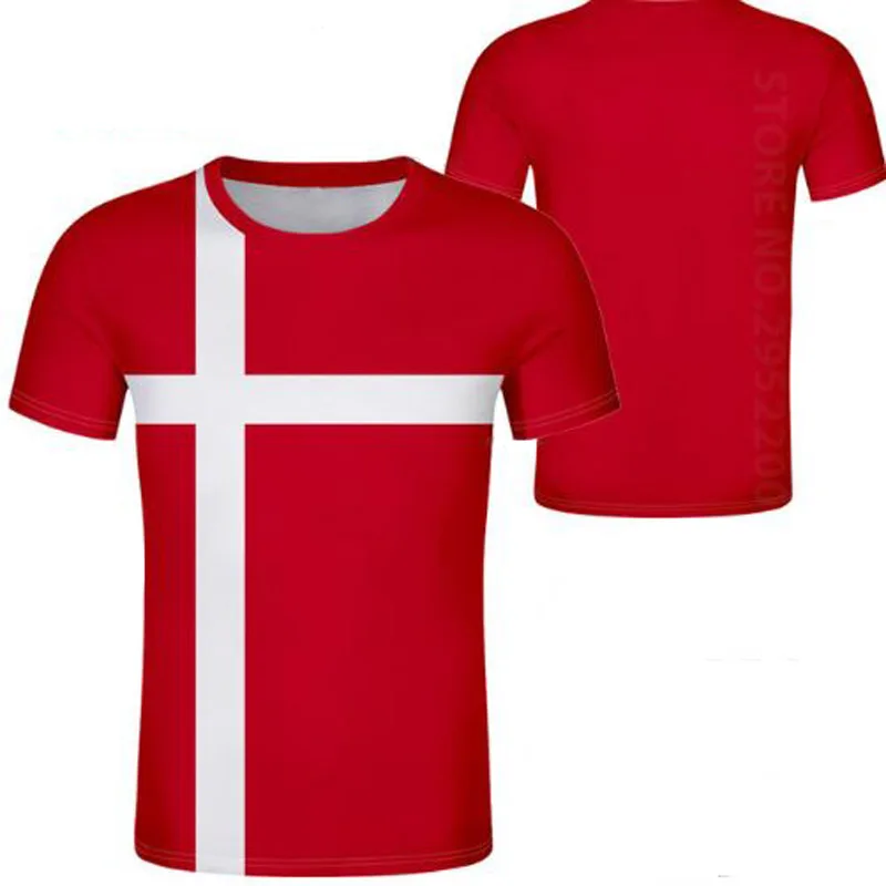 

DENMARK male youth free custom made print photo dnk t shirt nation flag danish kingdom country danmark dk casual boy clothes