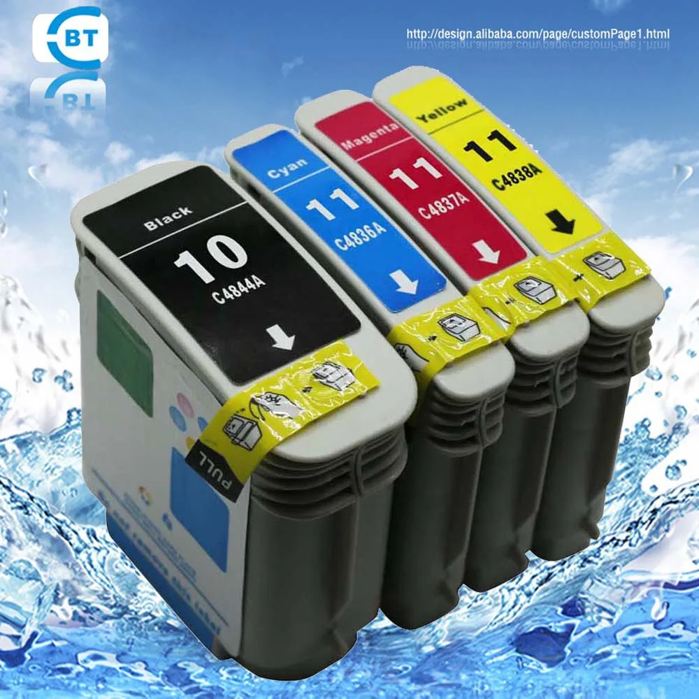 4 шт. совместимый картридж HP10 HP11 C4844A для принтера hp Designjet 100/100 plus/110 plus|ink cartridge|ink