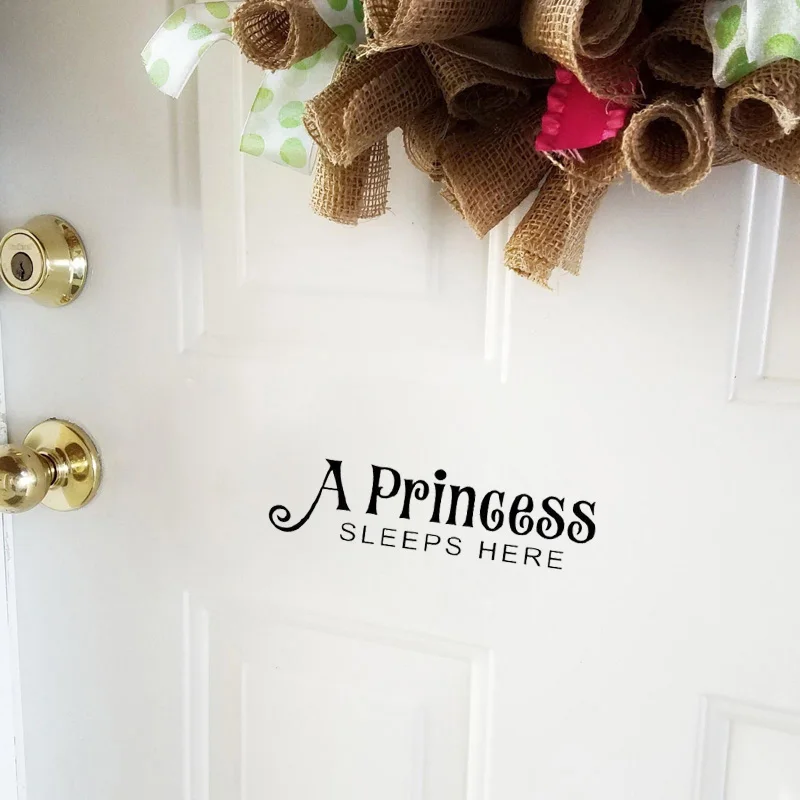 YOJA 25*6 5 см APRINCESS SLEEPS HERE девушка украшения в спальню стены стикеры двери наклейка D1
