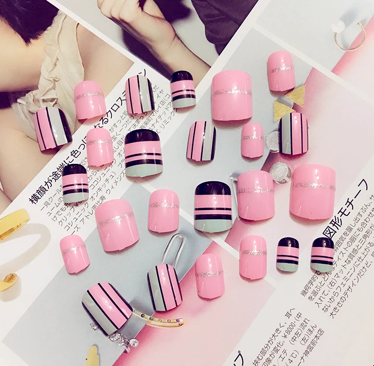 24 шт. товары для дизайна ногтей модный порошок зеленый чистый и свежий поддельные