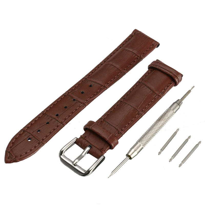 Ремешок для часов из натуральной кожи коричневый светильник 14 16 18 20 мм|Ремешки