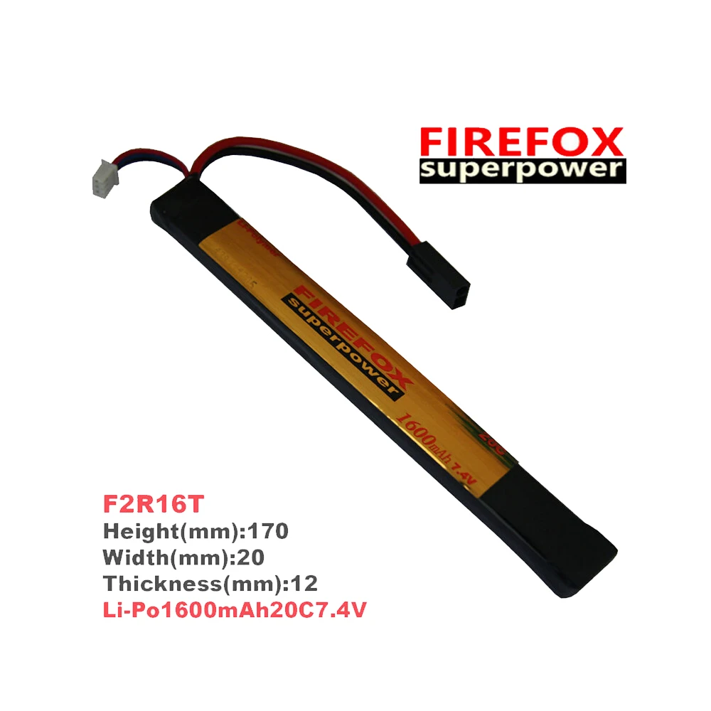 1 шт. 100% оригинальный аккумулятор FireFox 7 4 В 1600 мАч 20C Li Po AEG Airsoft F2R16T|airsoft battery|7.4v