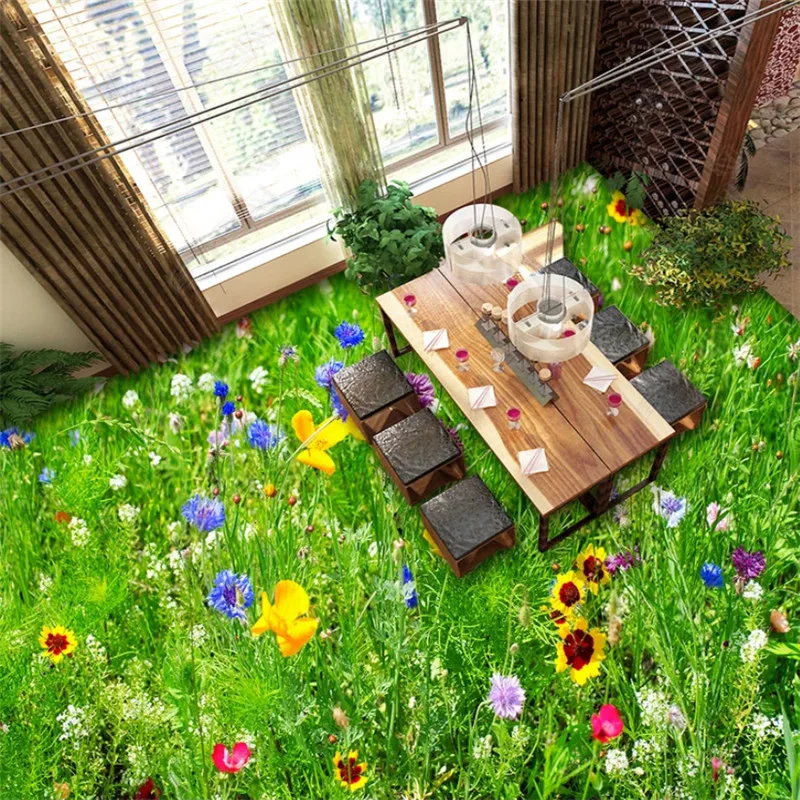 Фотообои Beibehang на заказ 3D Подсолнухи напольное покрытие для ванной фреска