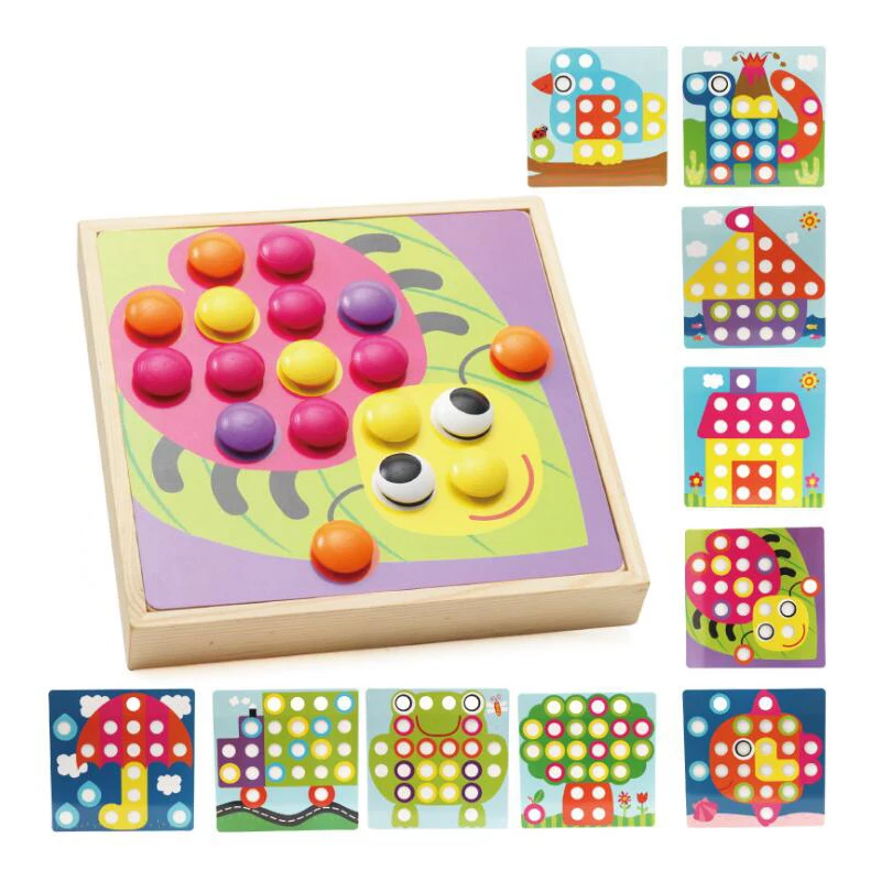 3D пазлы игрушки для детей креативная мозаика набор грибов ногтей кнопки