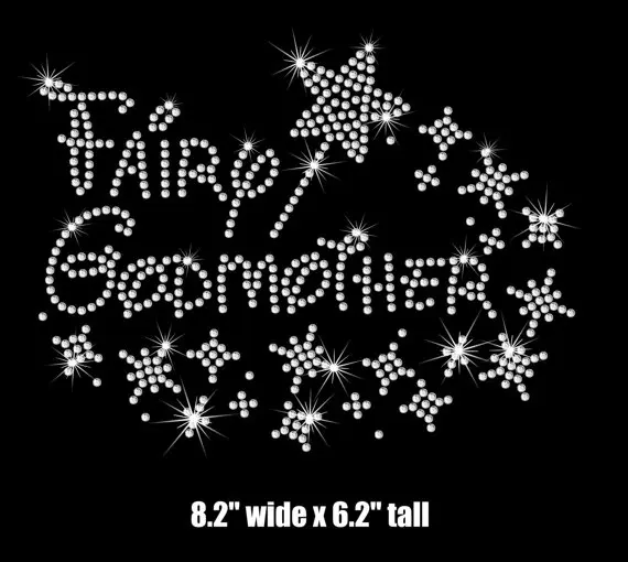 2pc/lot Fairy godmother hot fix rhinestone transfer motifs iron on rhinestone motifs  iron on transfer patches for shirt