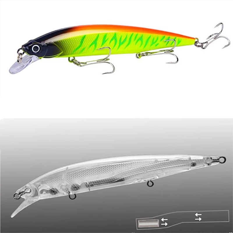 1 шт. Рыболовная Приманка Minnow 14 см 18 3 г жесткая Crankbait с рыболовными крючками