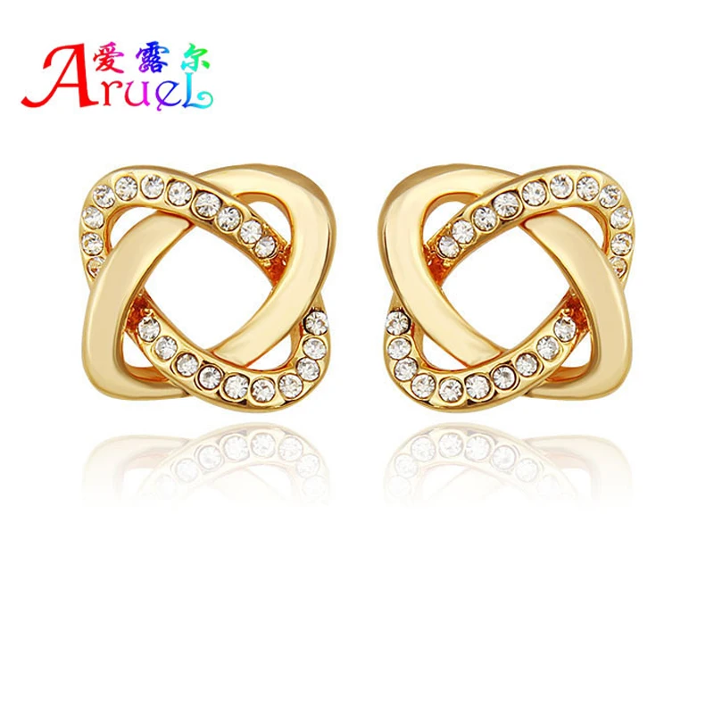 Новые модные серьги в Корейском стиле хит продаж золотые украшения со стразами и