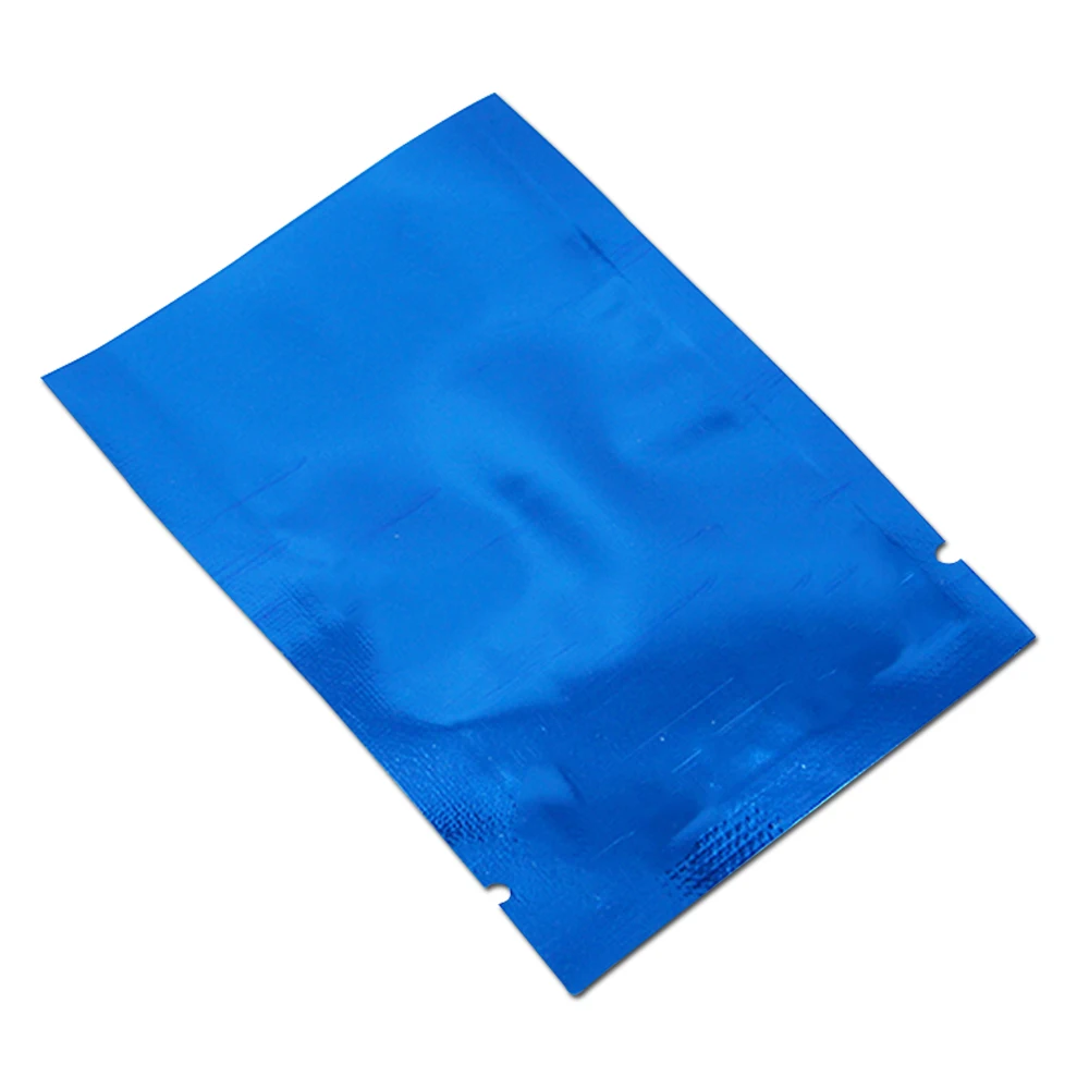 

300Pcs/Lot Blue Open Top Aluminum Bags Heat Seal Vacuum Mylar Foil Packaging Bag Pouch For Powder Coffee Pack Packing Bag