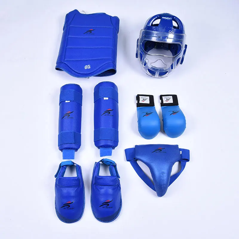 New Kickboxing Chest Guard Five-piece Suit For Competition Training Martial Sanda Free Combat Taekwondo Karate Protector Set | Спорт и