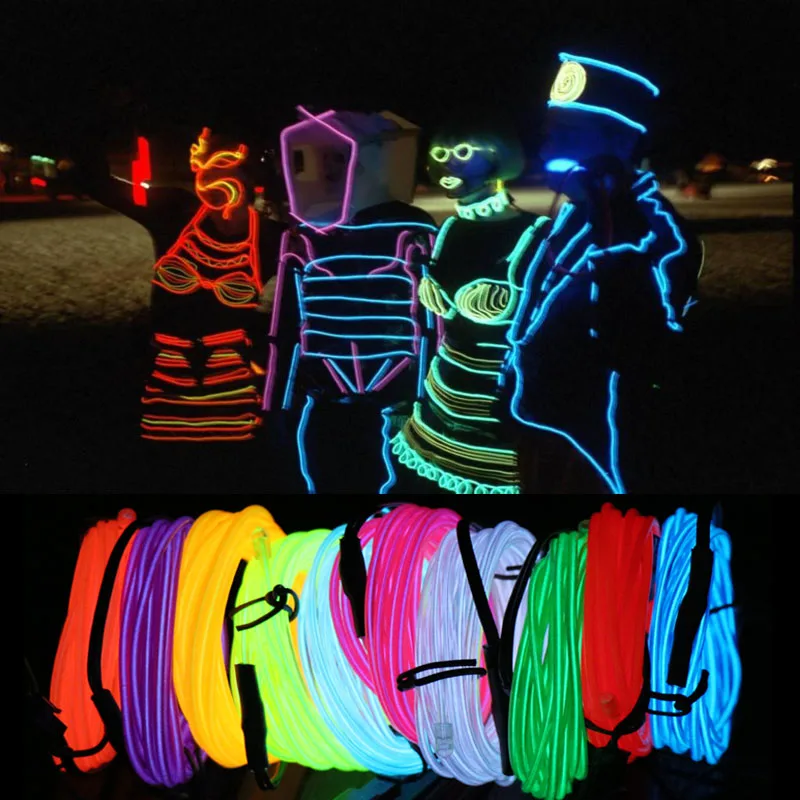 Неоновый светильник 2 3 мм для танцевальной вечеринки декоративный автомобильный - Фото №1