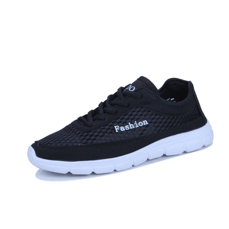 Solid Color Men Summer Casual Shoes Size 38-46 Breathable Light Male Mesh Sneakers Black Blue Grey | Обувь