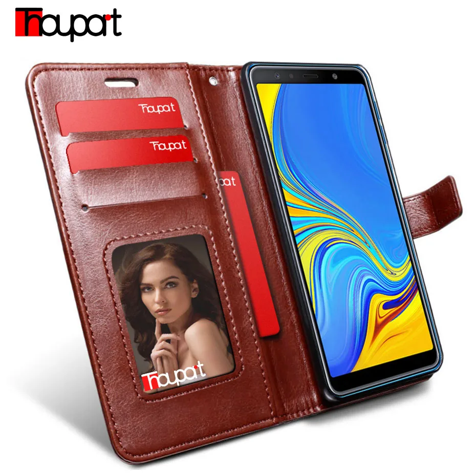 Чехол для samsung A7 2018 SM A750 кожаный чехол фоторамка книга стиль бумажник флип Galaxy