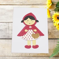 girl with red hat metal cutting dies for diy scrapbooking photo album paper cards making decorative embossing stencil craft