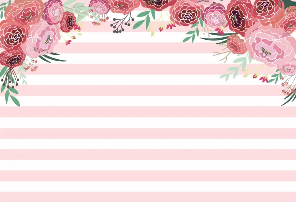 Фон для фотосъемки детей с белыми и розовыми полосками свадебного душа фон