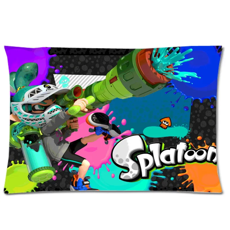 Модные Splatoon печати Мягкий Чехол на подушку полиэфирная наволочка Прямоугольник