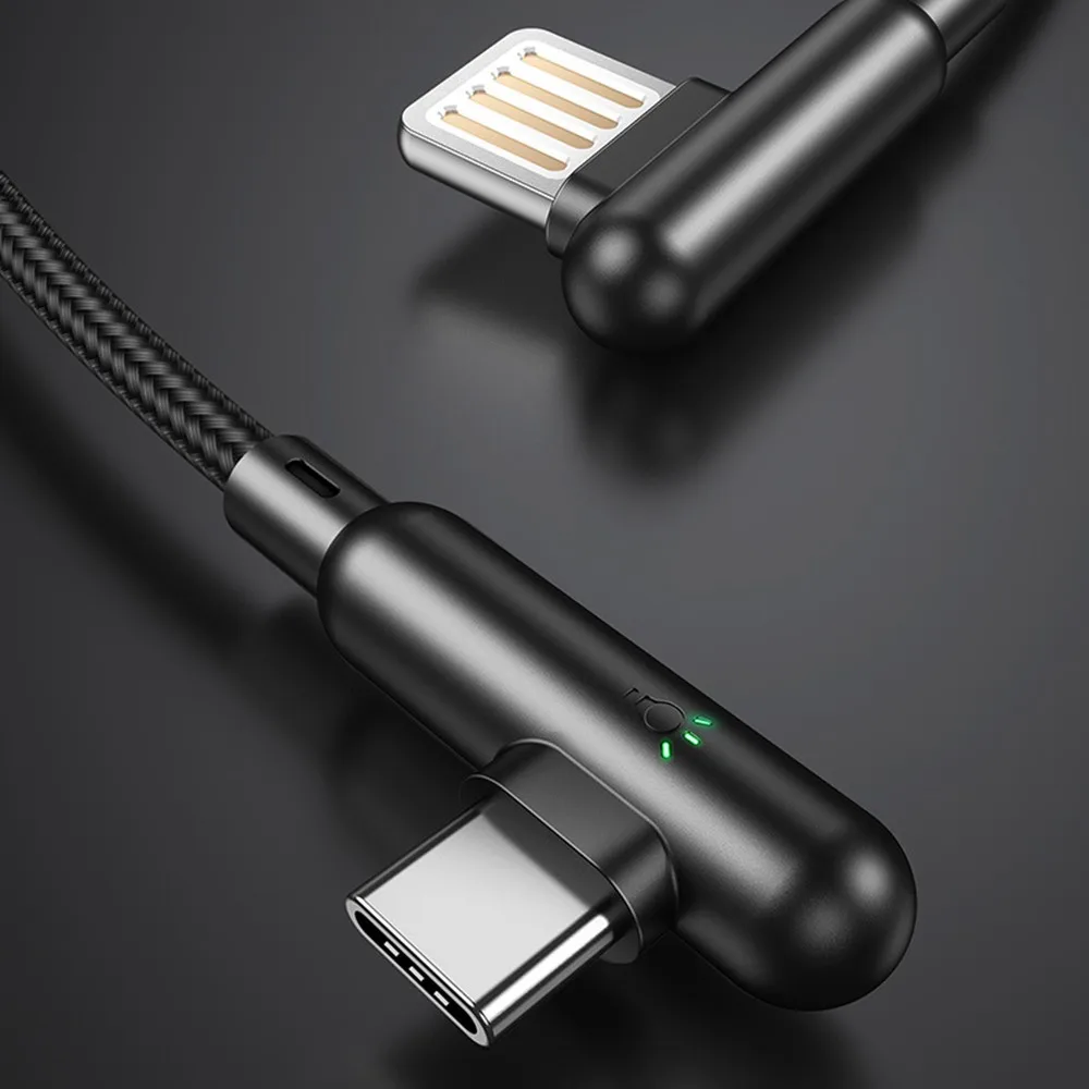 1 2 м кабел USB TYPE C зарядка для телефона двойной локоть провод зарядки передачи