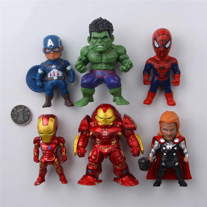 6 шт./лот marvel legends Аниме фигурки магниты на холодильник отличное качество аниме
