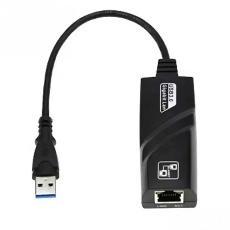Черный USB 3,0 к Gigabit Ethernet RJ45 LAN(10/100/1000) Мбит/с сетевой адаптер для ПК K аксессуар для лэптопа