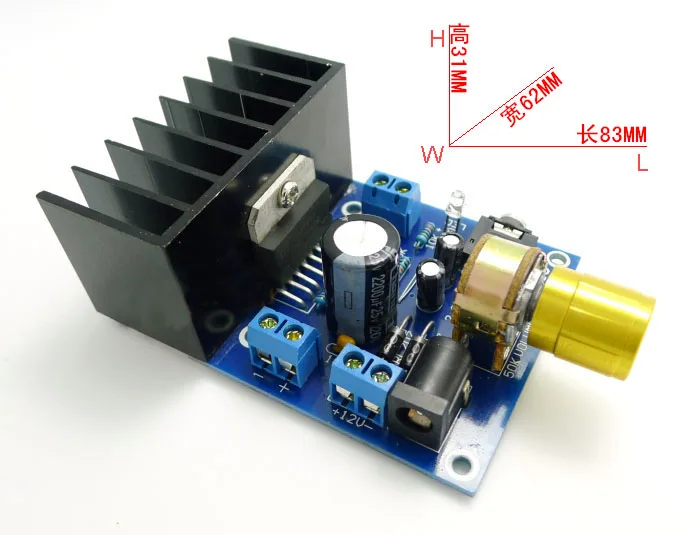 AC/DC12V TDA7297 Rev A Low Noise mini home Power Audio Amplifier Board 2*15W Dual-Channel Digital Stereo high SNR Cooling fin |