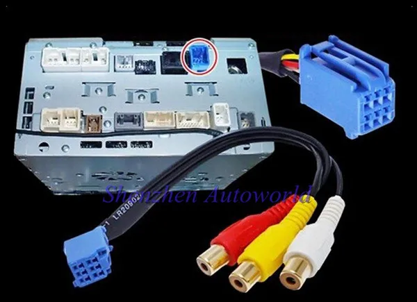 30 см RCA Женский аудио/видео AV In кабель провод для головного блока Toyota 6Pin Синий A/V