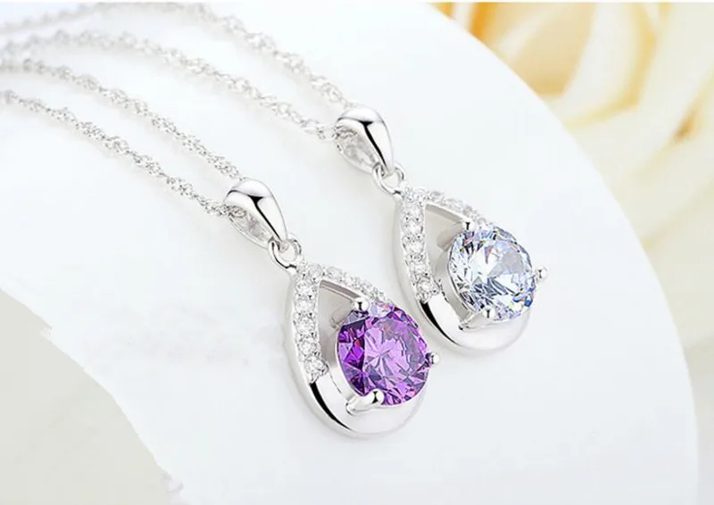 New Fashion Silver Plated Women Pendants Necklace Jewelry Charm Girl Chrstal Stones Heart Choker Accessories Bijou Hot | Украшения и