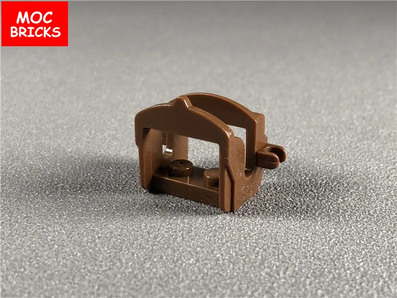 10 шт./лот MOC Кирпичи DIY коричневая лошадь седло с двумя зажимами подходит для 4491b