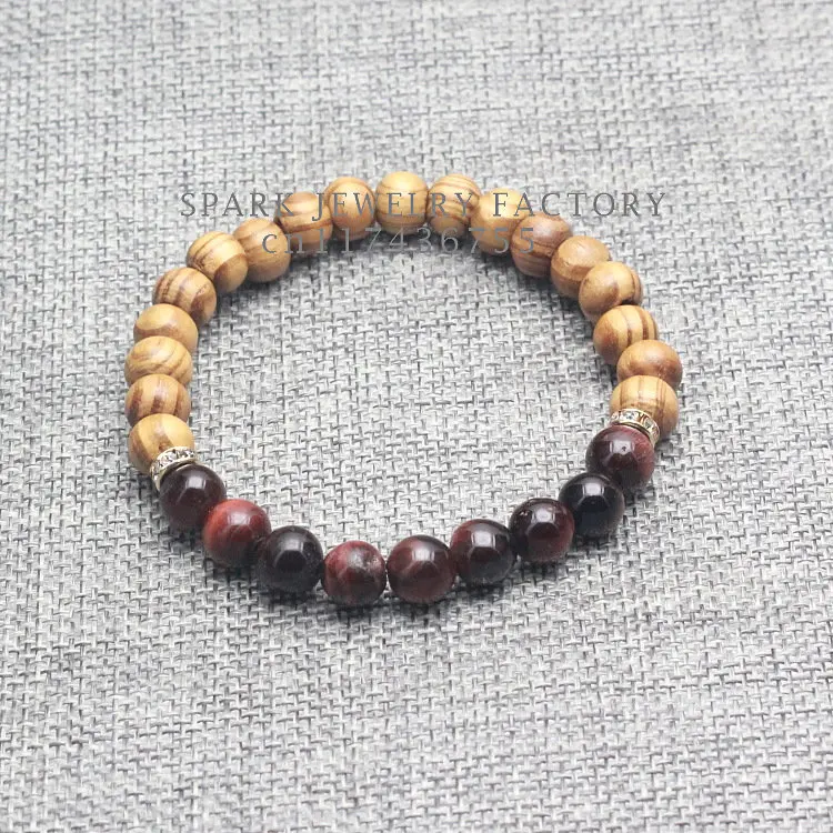 Новинка 2016 браслет из натуральных деревянных бусин для мужчин и женщин камень