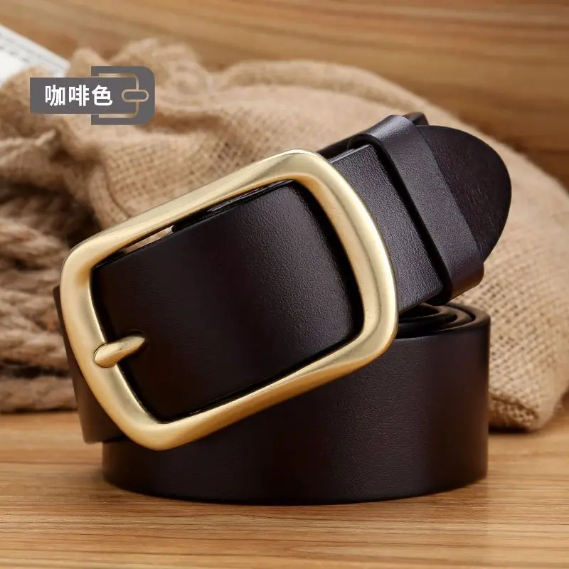 men belt full grain High Quality dark tan Genuine solid Leather Luxury Strap