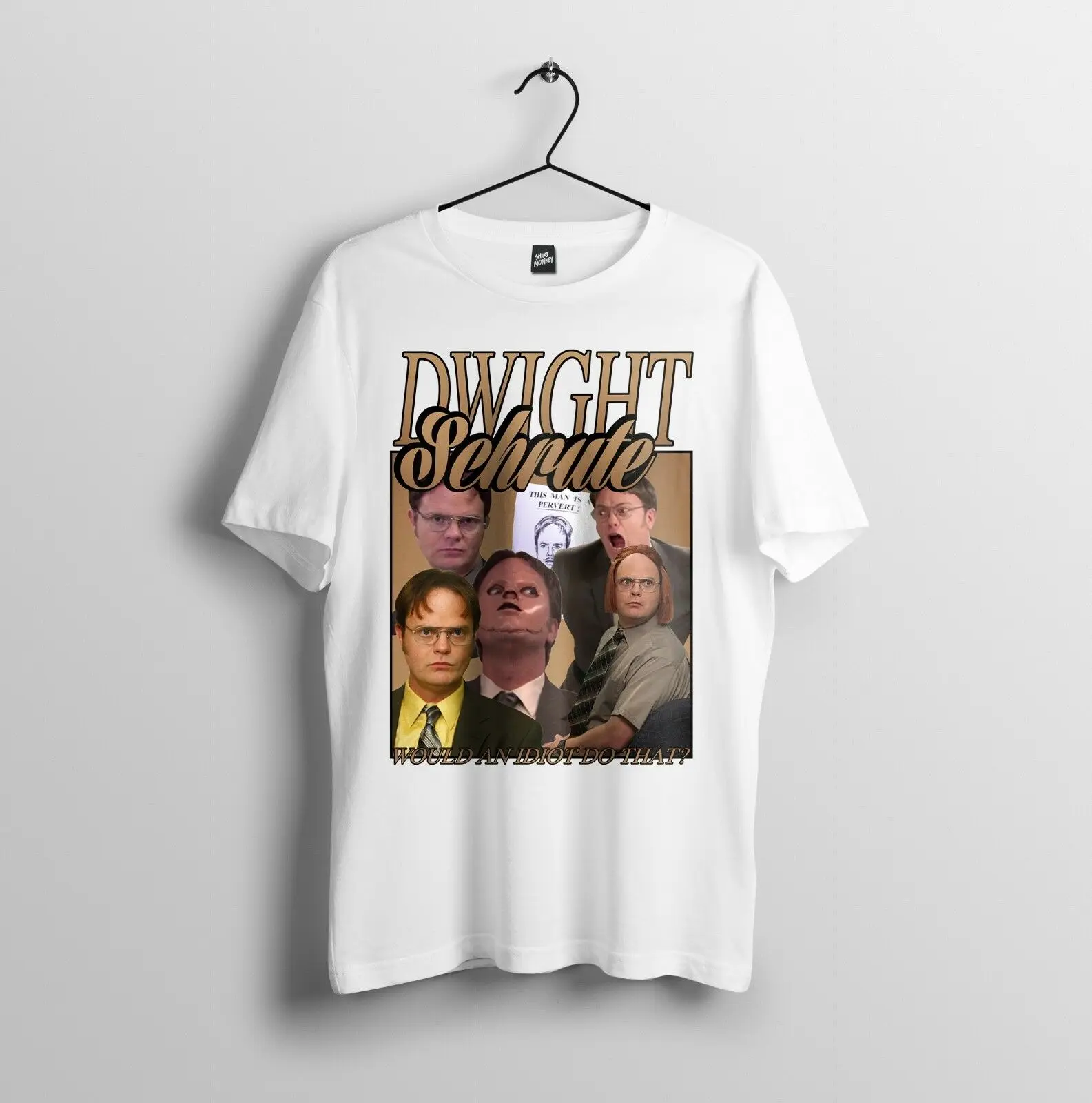 Забавная винтажная Мужская футболка Dwight Schrute в стиле унисекс с круглым вырезом