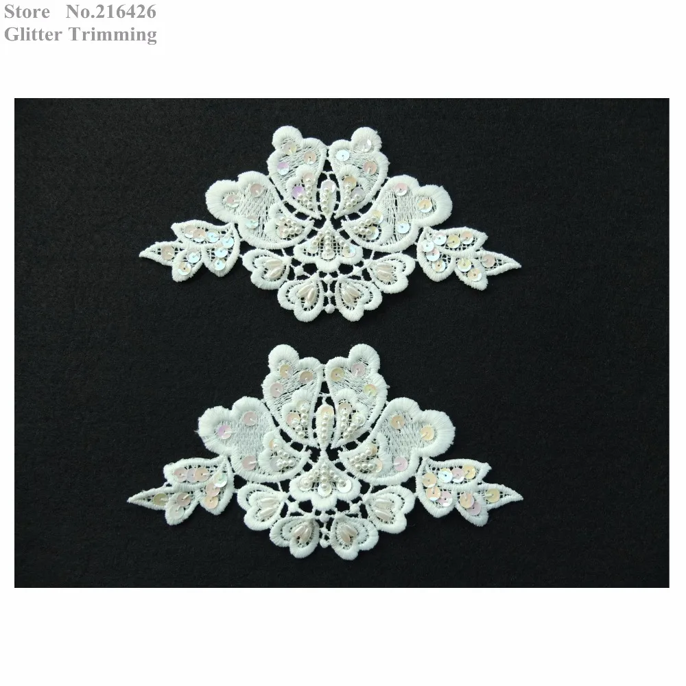 Бесплатная доставка 2 пары = 4 шт х Новая слоновая кость/кремовый/белый Блестки из