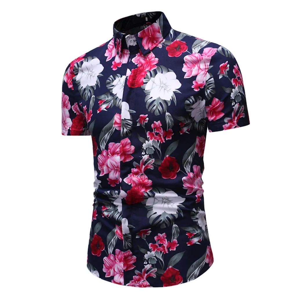 Camisa мужская рубашка Летняя гавайская рубашка летняя рубашка с короткими рукавами модная блузка Мужская Уличная рубашка chemise homme Новинка