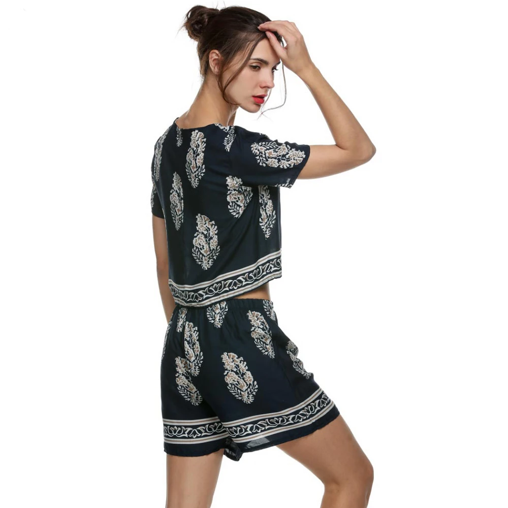 2018 летние Для женщин из двух частей наряд Наборы для ухода за кожей топ и Брюки